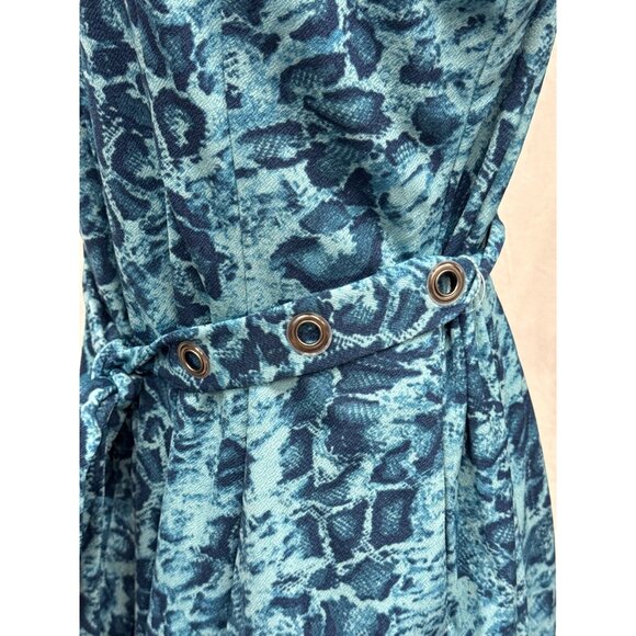 Simply Vera Womens Blue Vera Wang Seamed Knit V-Neck Mini Dress Size XL Belted - Picture 3 of 11